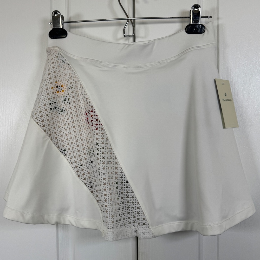 NWT Tuckernuck Tnuck Sport Naomi Tennis Skirt White Fresh Buds Floral Small - Picture 3 of 7